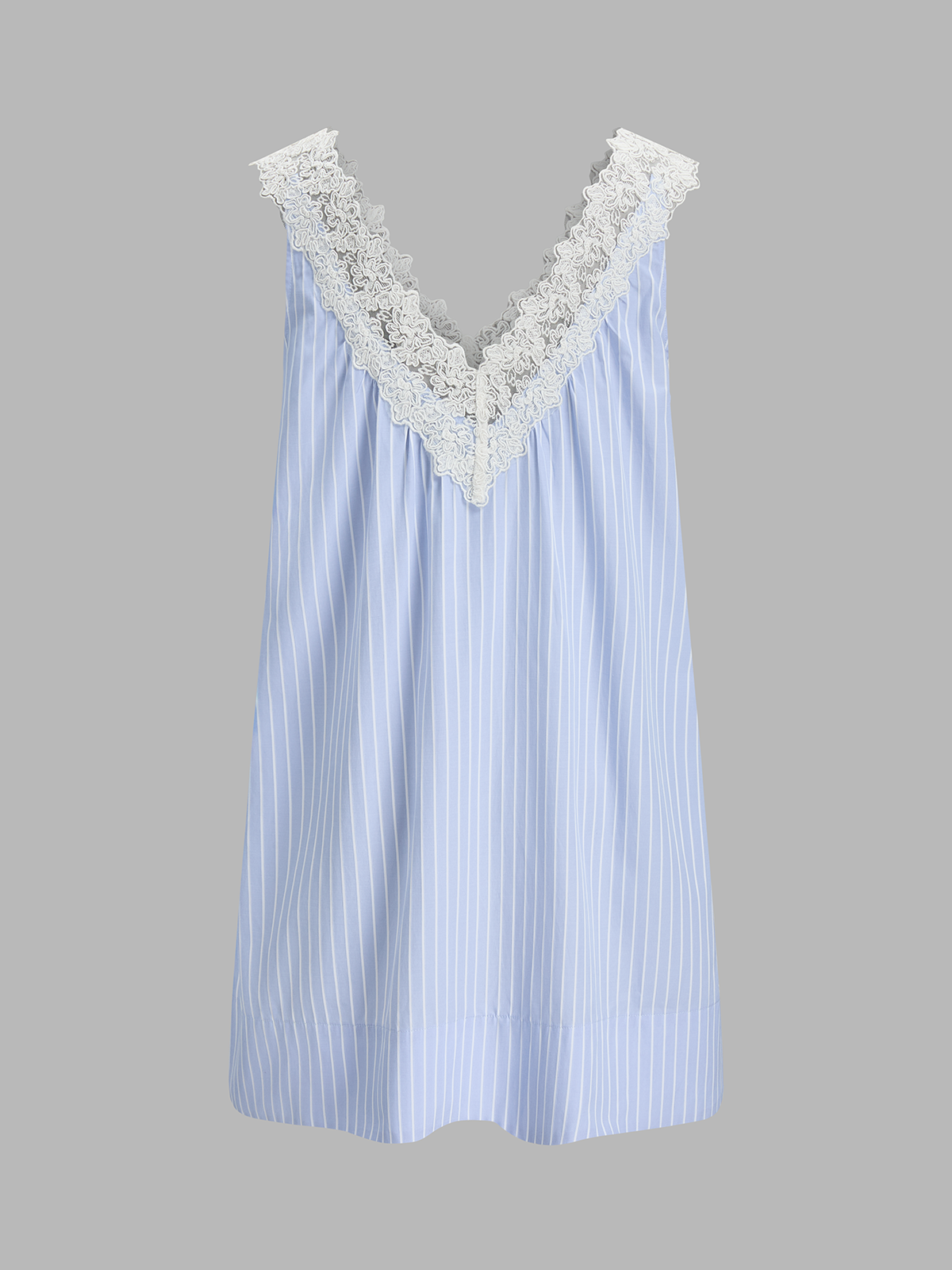 Mini abito scollato a V con pizzo a righe