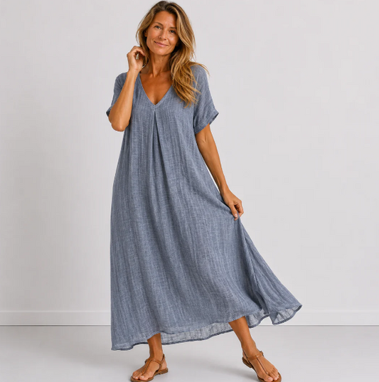 Lucía | Vestido Maxi Fluido con Escote en V