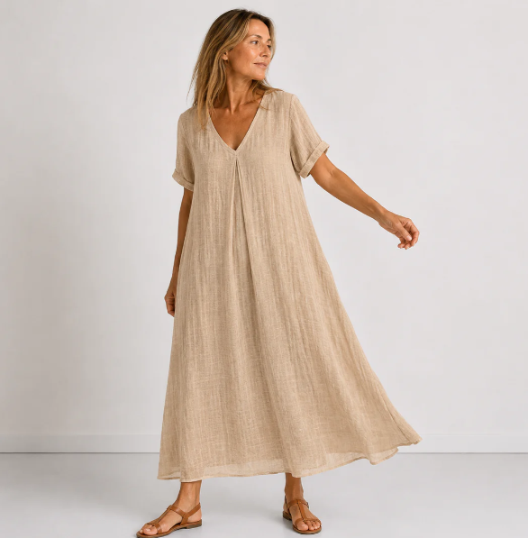 Lucía | Vestido Maxi Fluido con Escote en V