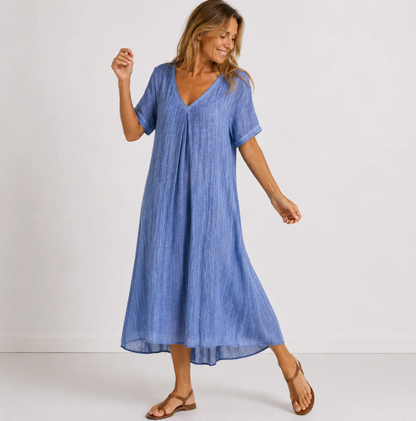 Lucía | Vestido Maxi Fluido con Escote en V