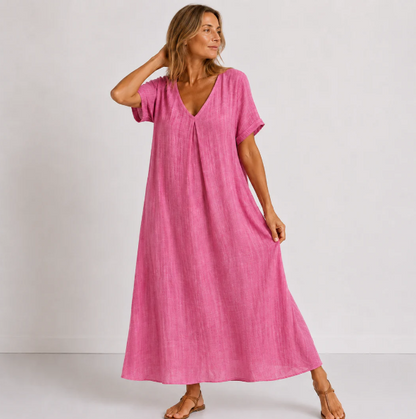 Lucía | Vestido Maxi Fluido con Escote en V