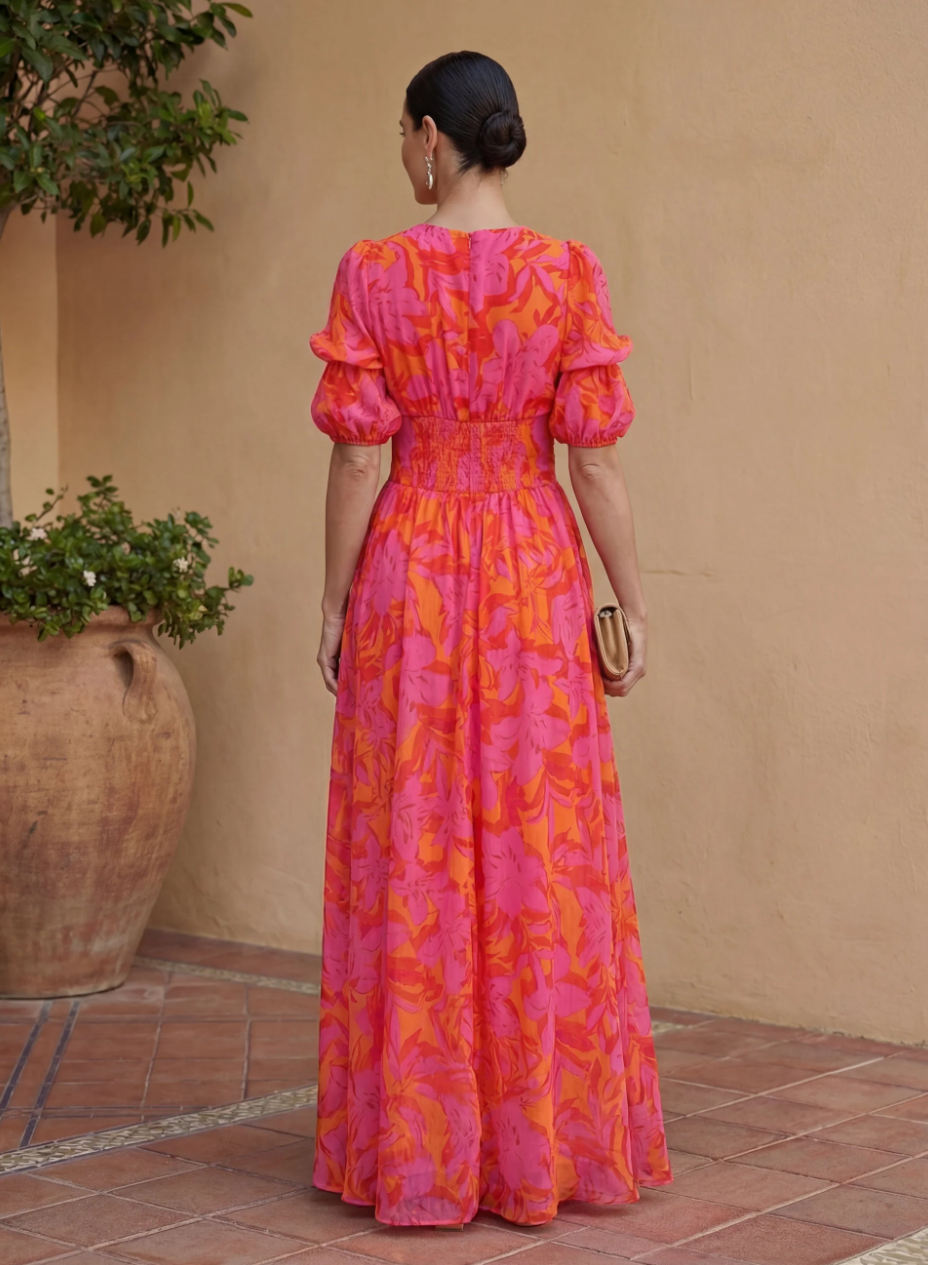Valeria | Vestido Maxi Floral con Escote en V
