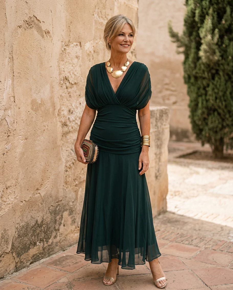 Bianca | Vestido Maxi de Fiesta con Escote Bardot