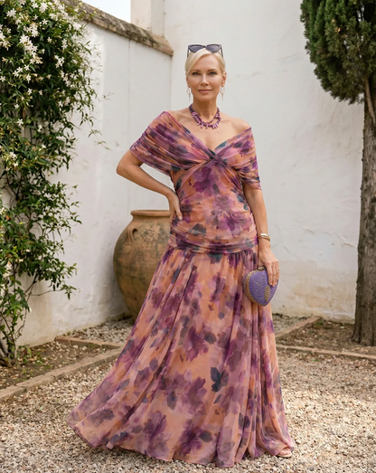 Bianca | Vestido Maxi de Fiesta con Escote Bardot