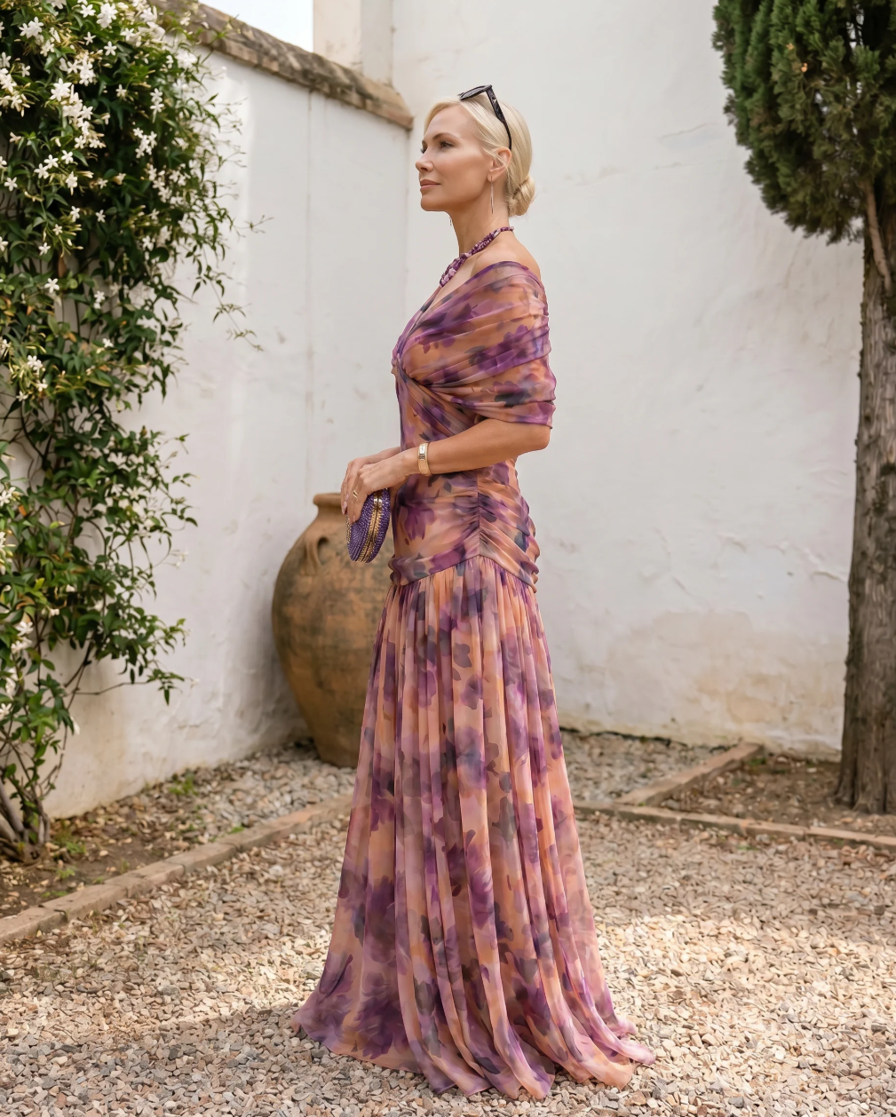 Bianca | Vestido Maxi de Fiesta con Escote Bardot