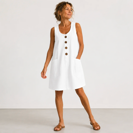 Julia | Vestido de Lino con Botones
