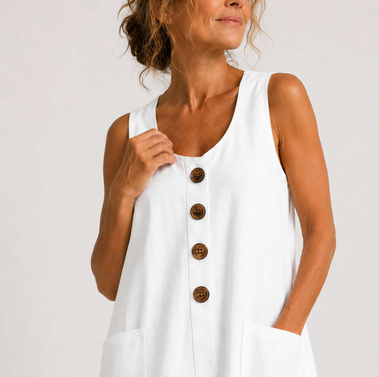 Julia | Vestido de Lino con Botones
