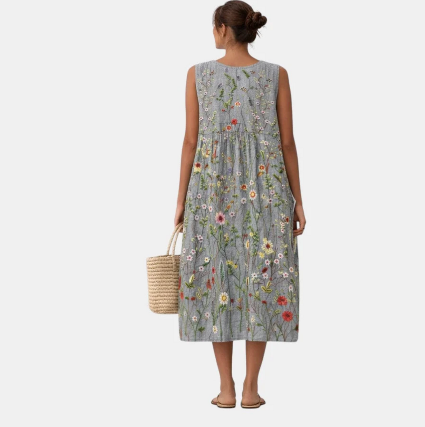 Teresa | Vestido Midi con Estampado Botánico