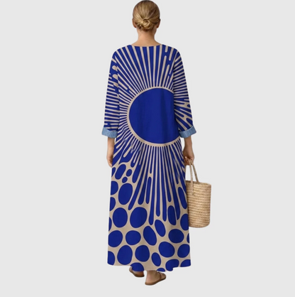 Aina | Vestido Midi con Estampado Artístico