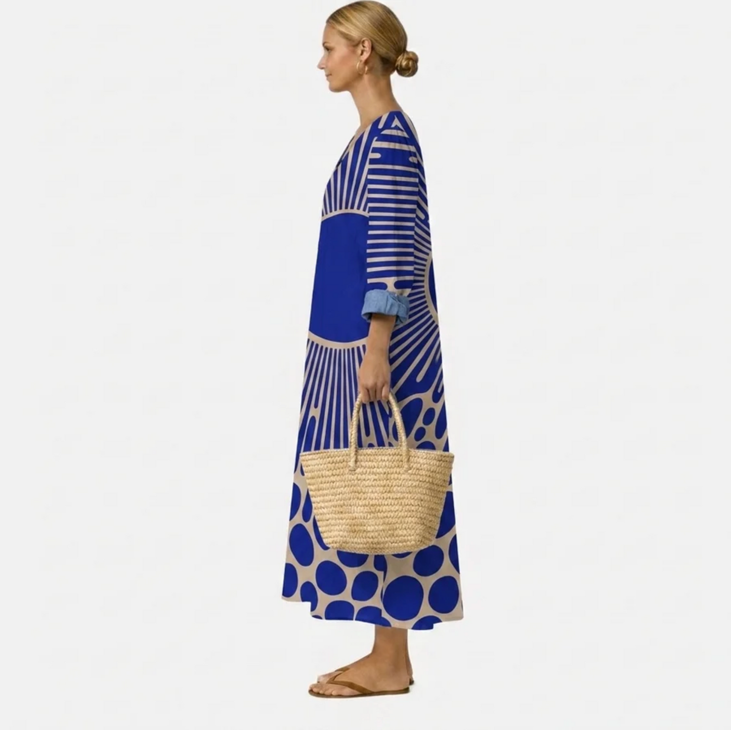 Aina | Vestido Midi con Estampado Artístico