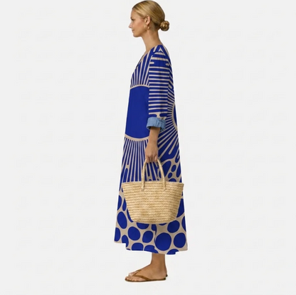 Aina | Vestido Midi con Estampado Artístico