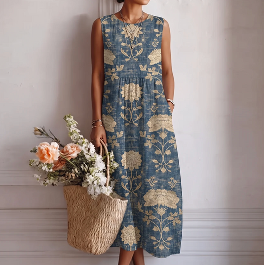 Elsa | Vestido Midi Floral con Aire Vintage