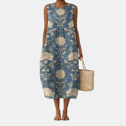 Elsa | Vestido Midi Floral con Aire Vintage