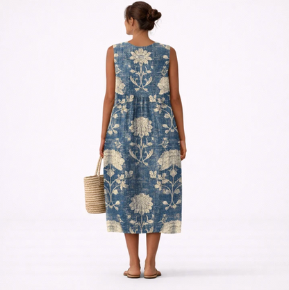 Elsa | Vestido Midi Floral con Aire Vintage