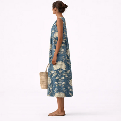 Elsa | Vestido Midi Floral con Aire Vintage