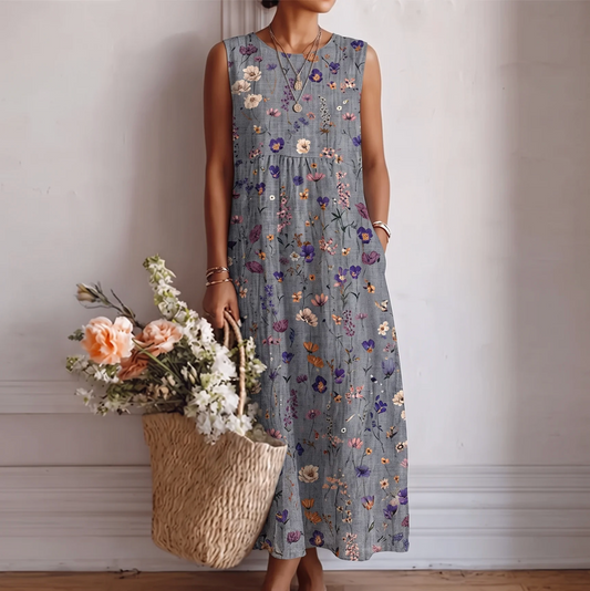 Amaia | Vestido Midi Floral con Falda Amplia
