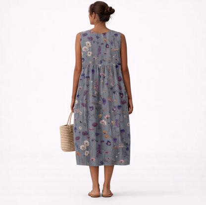 Amaia | Vestido Midi Floral con Falda Amplia