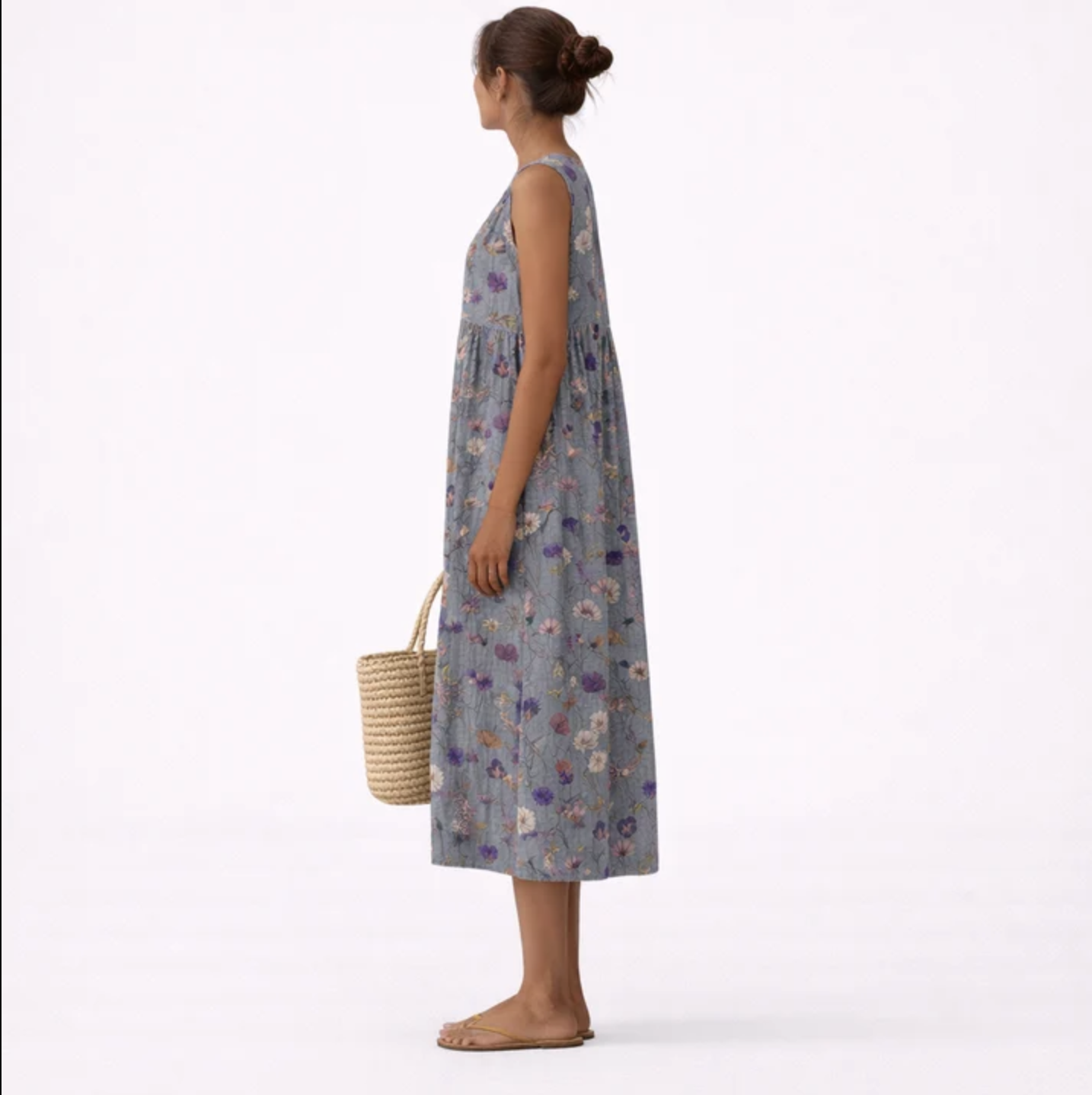 Amaia | Vestido Midi Floral con Falda Amplia