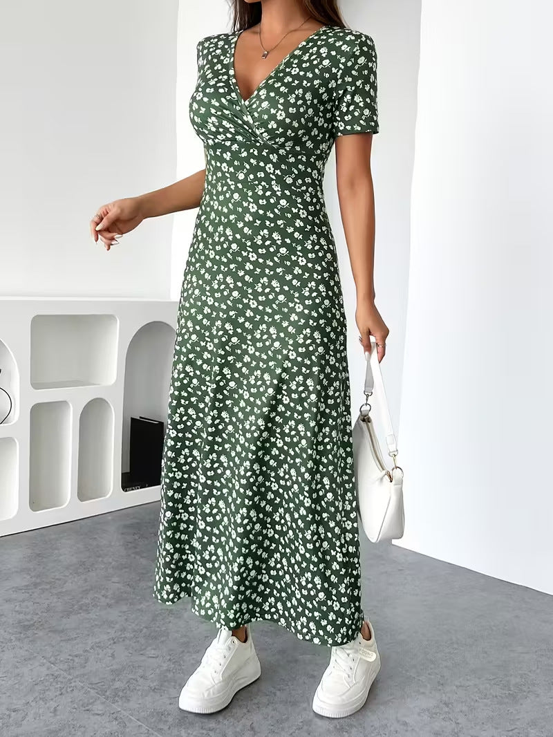 Olivia | Vestido Midi de Lunares con Escote en V