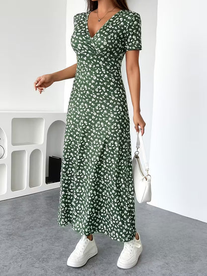 Olivia | Vestido Midi de Lunares con Escote en V
