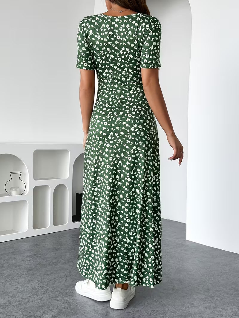 Olivia | Vestido Midi de Lunares con Escote en V