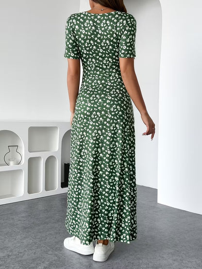 Olivia | Vestido Midi de Lunares con Escote en V