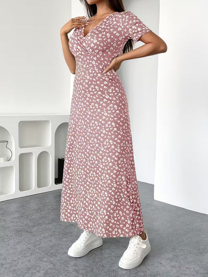 Olivia | Vestido Midi de Lunares con Escote en V
