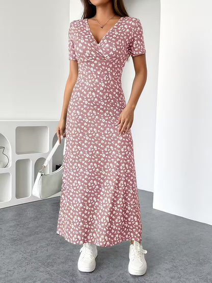 Olivia | Vestido Midi de Lunares con Escote en V