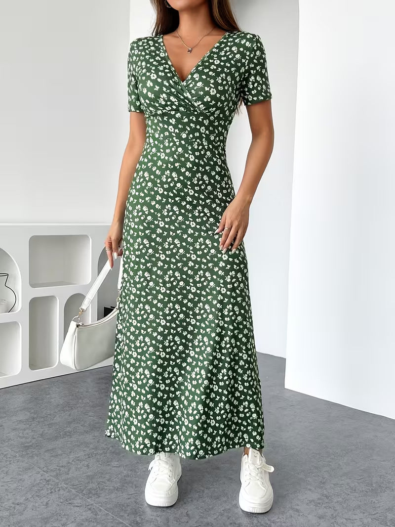 Olivia | Vestido Midi de Lunares con Escote en V