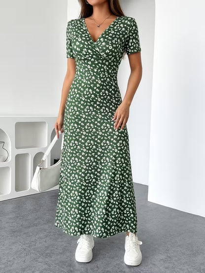 Olivia | Vestido Midi de Lunares con Escote en V