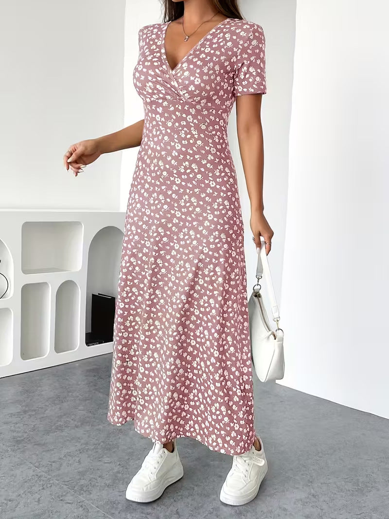 Olivia | Vestido Midi de Lunares con Escote en V