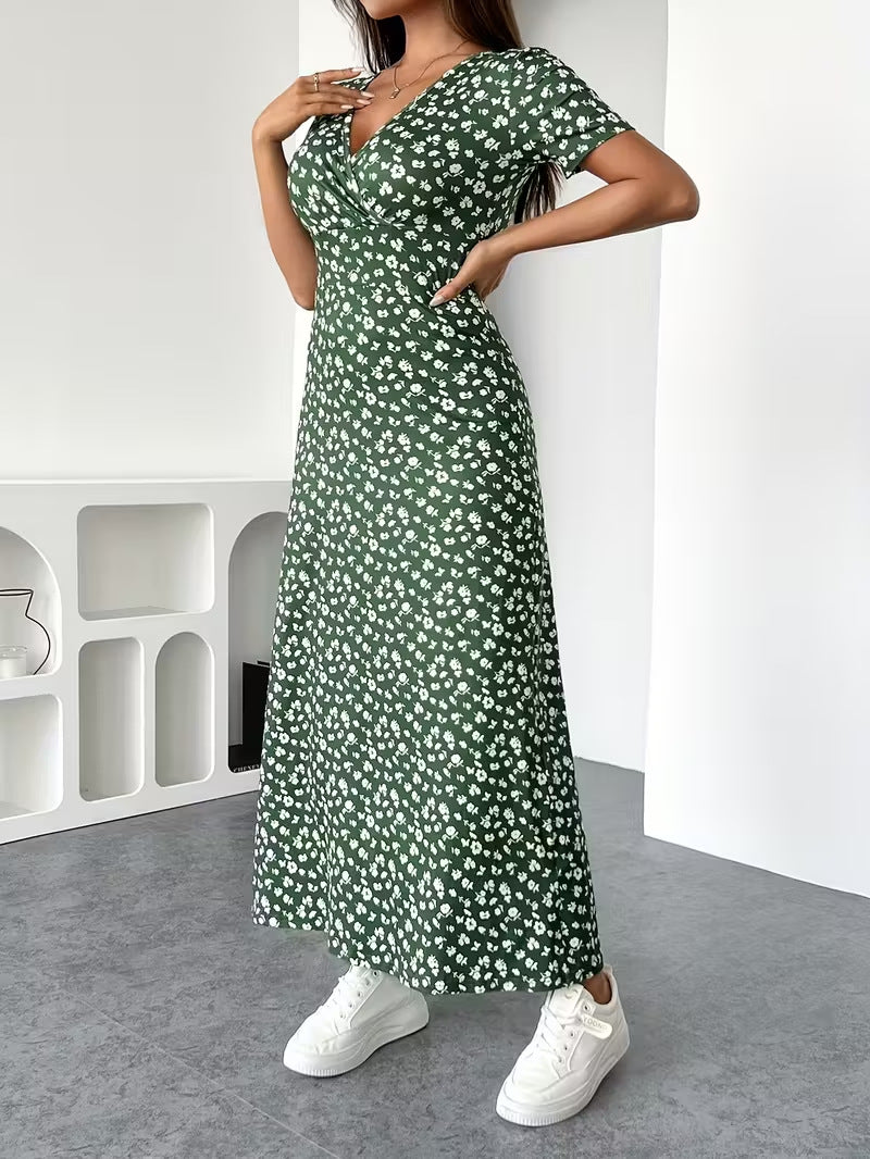 Olivia | Vestido Midi de Lunares con Escote en V