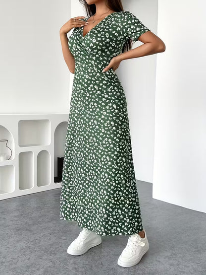 Olivia | Vestido Midi de Lunares con Escote en V