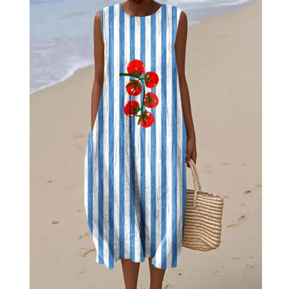 Manuela | Vestido Midi Floral con Bolsillos