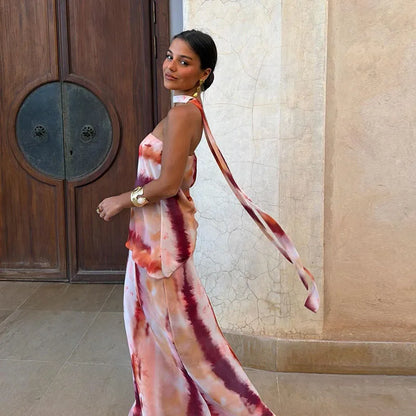 Aisha | Vestido Maxi Estampado con Cinta al Hombro