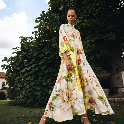 Aisha | Vestido Maxi Estampado con Cinta al Hombro