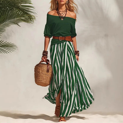 Emma | Conjunto Marinero de Top y Falda Larga