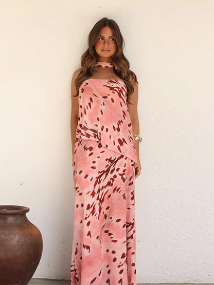 Aisha | Vestido Maxi Estampado con Cinta al Hombro