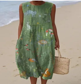 Manuela | Vestido Midi Floral con Bolsillos