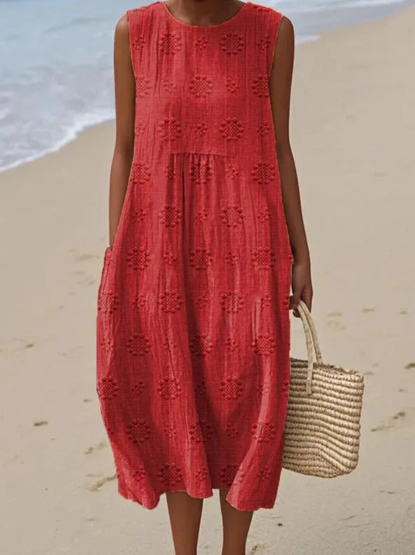 Manuela | Vestido Midi Floral con Bolsillos