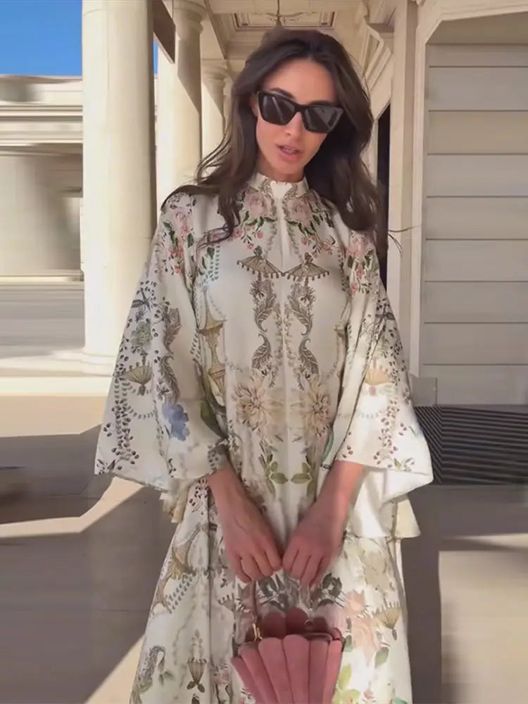 Aisha | Vestido Maxi Estampado con Cinta al Hombro