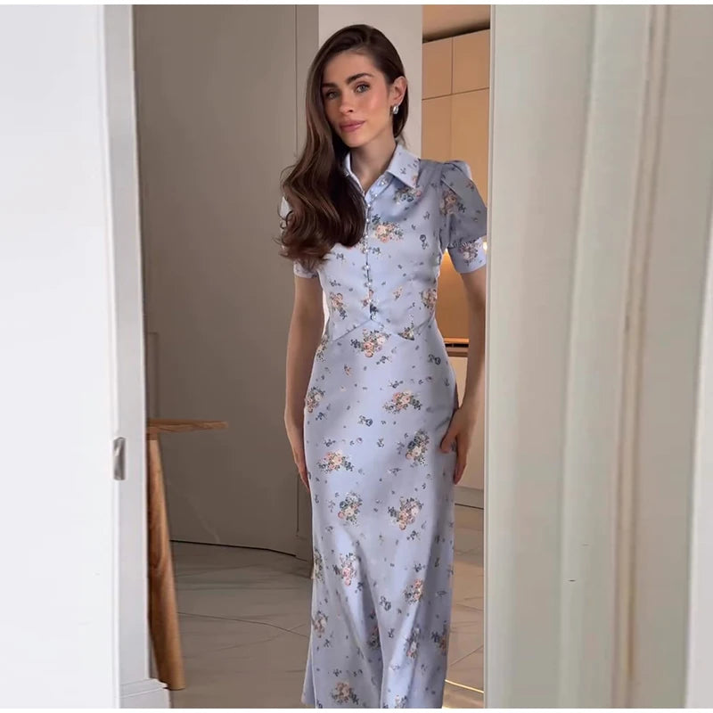 Aisha | Vestido Maxi Estampado con Cinta al Hombro