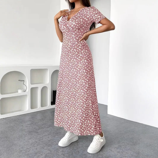 Olivia | Vestido Midi de Lunares con Escote en V