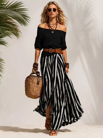 Emma | Conjunto Marinero de Top y Falda Larga