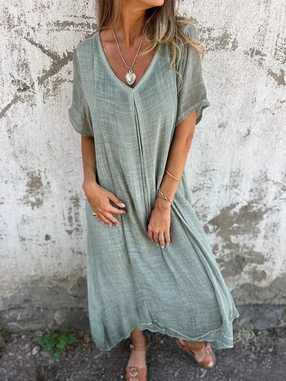 Lucía | Vestido Maxi Fluido con Escote en V