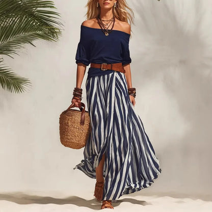 Emma | Conjunto Marinero de Top y Falda Larga