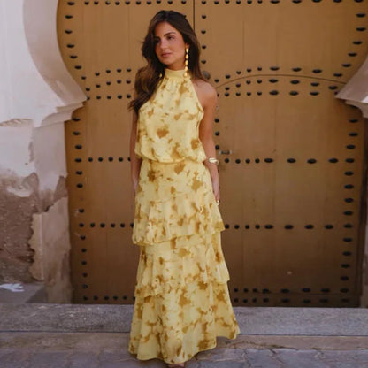 Aisha | Vestido Maxi Estampado con Cinta al Hombro