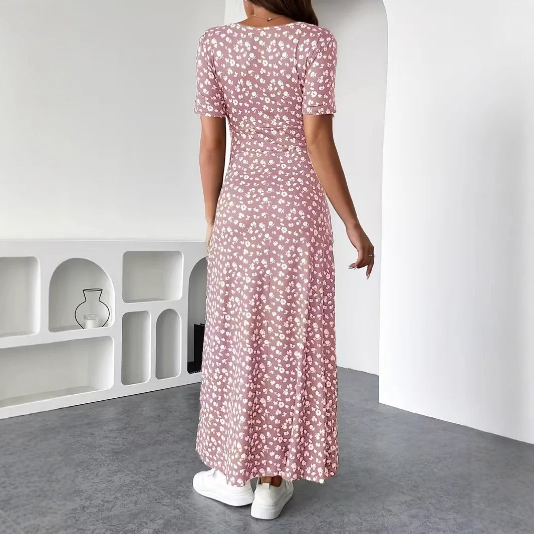 Olivia | Vestido Midi de Lunares con Escote en V
