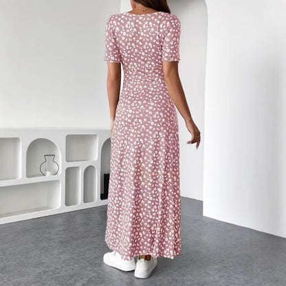 Olivia | Vestido Midi de Lunares con Escote en V