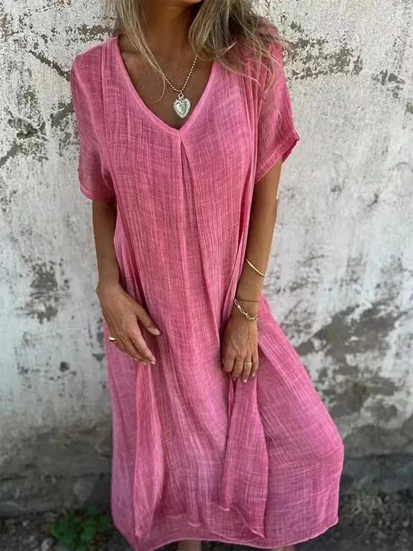 Lucía | Vestido Maxi Fluido con Escote en V